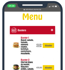 Smartphone OnlineFood by Atomes
